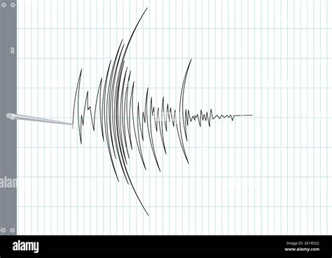 Earthquake Seismic Waves On Seismograph Graph Paper Stock Vector Image