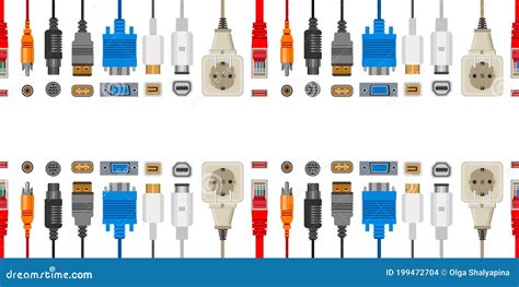 Ethernet Connectors Connect And Disconnect Symbol Cartoon Vector