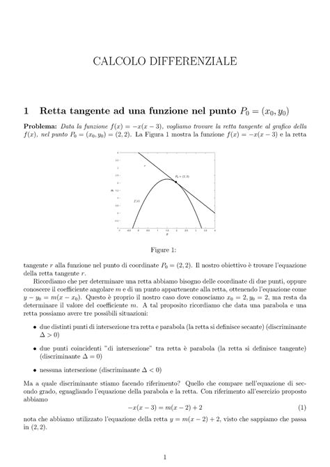 Calcolo Differenziale Calcolo Differenziale Retta Tangente Ad Una