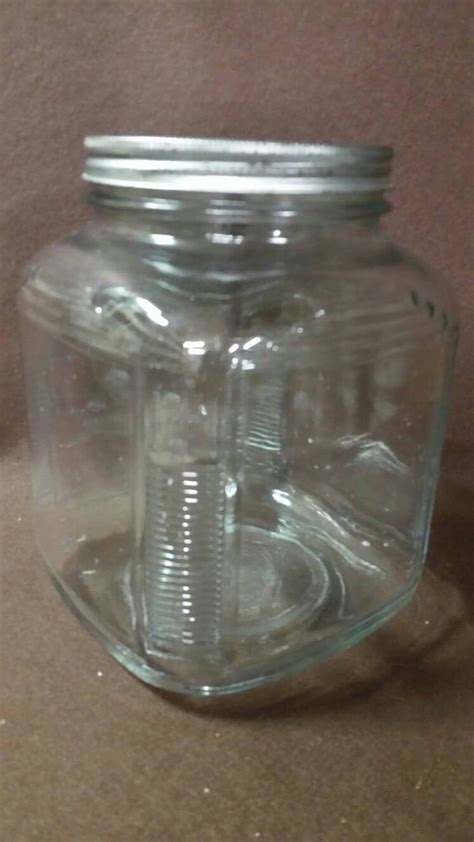 Vintage Anchor Hocking Square Glass Jar With Lid Etsy Square Glass Jars Decorative Glass