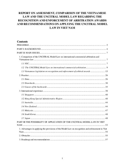 Pdf Report On Assessment Comparison Of The Vietnamese Law And The