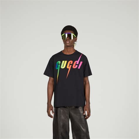 Cotton T Shirt With Gucci Blade Print In Black Gucci® Nz