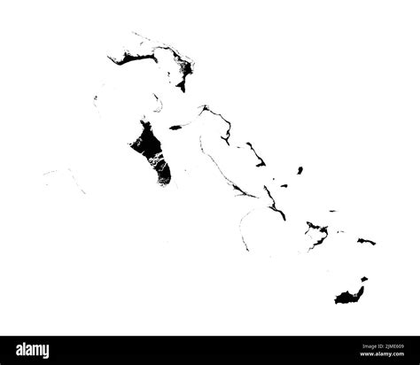 The Bahamas Map Bahamian Country Map Black And White National Outline