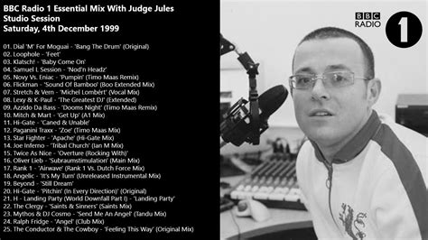 Judge Jules Radio Essential Mix Saturday Studio Session Dec