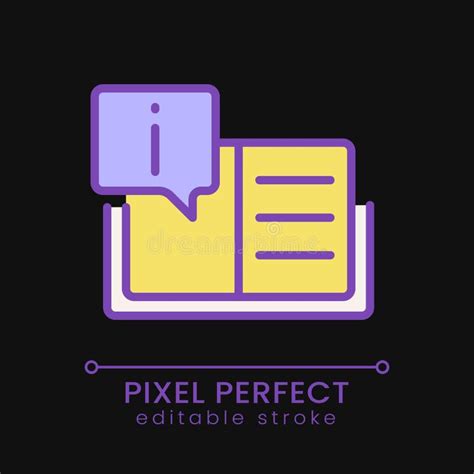 Text Information Pixel Perfect RGB Color Icon For Dark Theme Stock