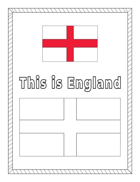 England National Flag Coloring Page Vector Art At Vecteezy