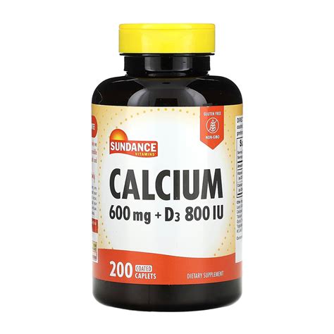 Sundance Calcium 600 Mg And Vitamin D3 800 Iu Tablets 200 Ea