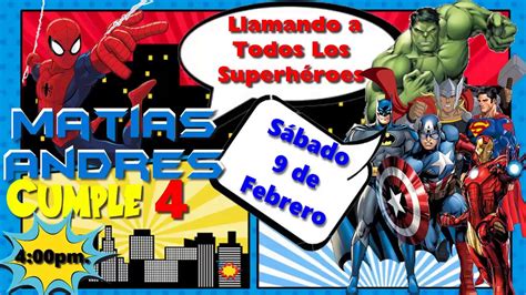 Actualizar 65 imagen invitaciones de cumpleaños superheroes Viaterra mx