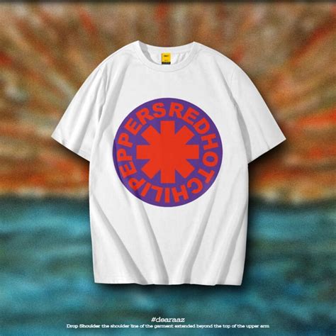 Drop Shoulder T Shirt Red Hot Chilli Peppers Aaz