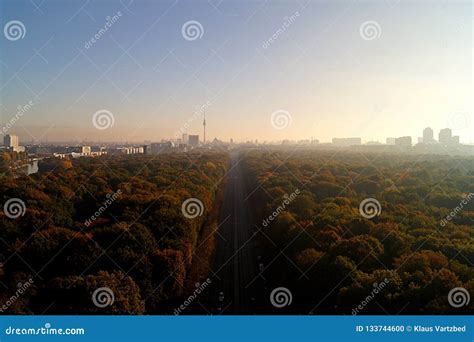 Berlin Panorama With Tiergarten Park Stock Photo Image Of Television