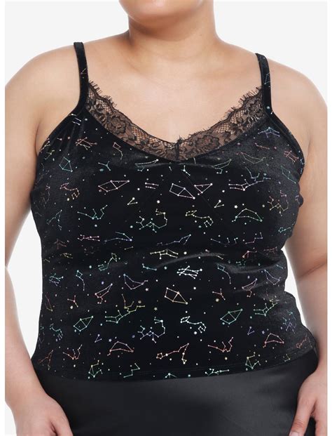 Rainbow Constellations Velvet And Lace Girls Tank Top Plus Size Hot Topic