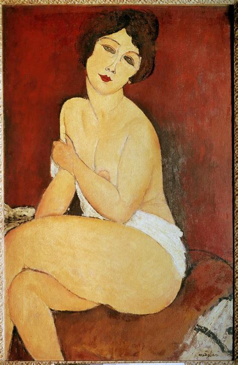 Naked Woman Seated Painting By Amedeo Modigliani 1884 1920 1917 Sun