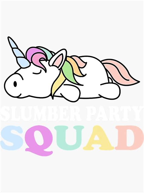 Sleepover Squad Slumber Squad Party Pajama Unicorn Sleeping Sticker