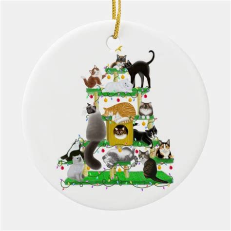 Christmas Cat Tree Ornament Cat Christmas Ornaments