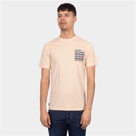 Aquascutum Active Club Check Pocket T Shirt Oxygen Clothing