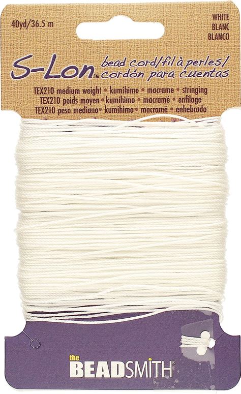 Amazon The Beadsmith S Lon 18 Nylon Cord White Color Tex210