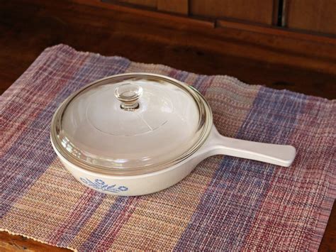 Blue Cornflower Corning Ware Small Skilletfrying Pan With Glass