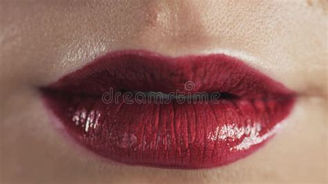 Lips Beauty Red Lips Makeup Detail Beautiful Make Up Closeup Sensual Open Mouth Lipstick Or