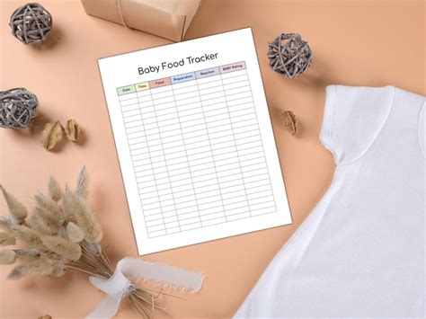 Baby Food Tracker Printable Babys First Foods Meal Planner Etsy