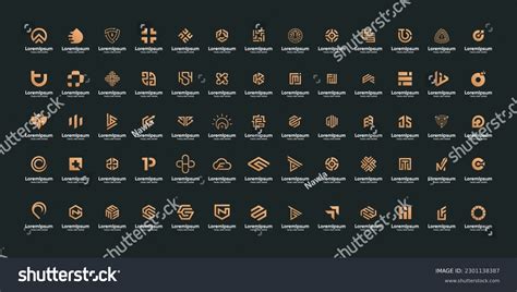 mega logo symbol icon bundle stock vector royalty