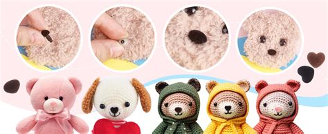 PH PandaHall 80pcs Flocking Safety Noses Velvet Amigurumi Noses 8