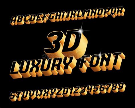 Fonte Luxuosa Do Alfabeto 3D Letras E Números Tridimensionais Do Efeito