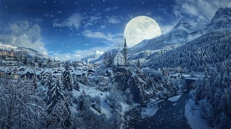 Winter Moon Wallpapers - Top Free Winter Moon Backgrounds - WallpaperAccess