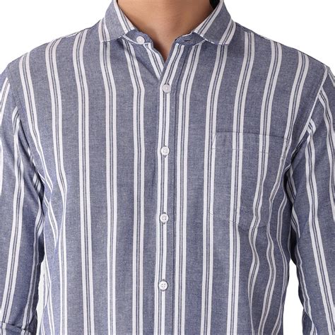 Blue Vertical Striped Shirt Alan Scott