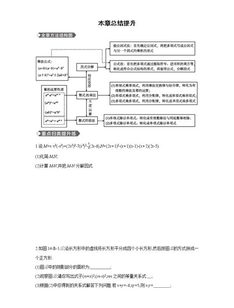 第14章 整式的乘法与因式分解 人教版数学八年级上册本章总结提升含答案 教习网试卷下载