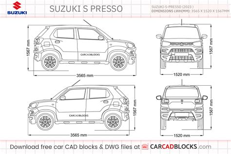 Suzuki S Presso 2023 Free Cad Blocks Dwg File Carcadblocks