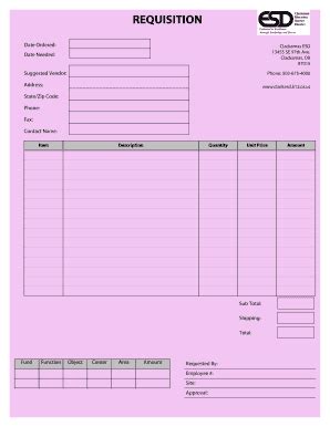 Fillable Online Requisition Clackamas Educaton Service District Fax