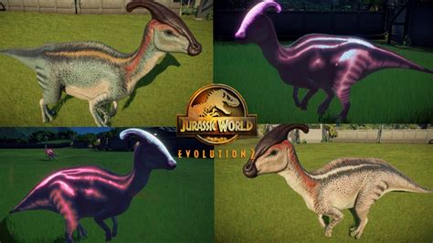 All Parasaurolophus Skins Lux Skins Added Jurassic World Evolution 2 Youtube