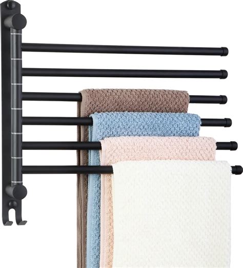 Space Saving Towel Rack JSVER Black Space Saving Towel Holder Towel