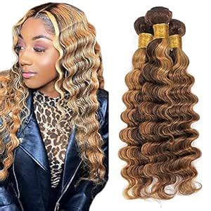 Highlight Deep Wave 3 Bundles Brazilian Hair Remy Human Hair Weaves