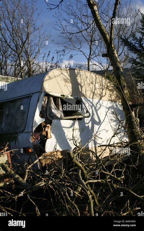 Broken Caravan Window Hi Res Stock Photography And Images Alamy