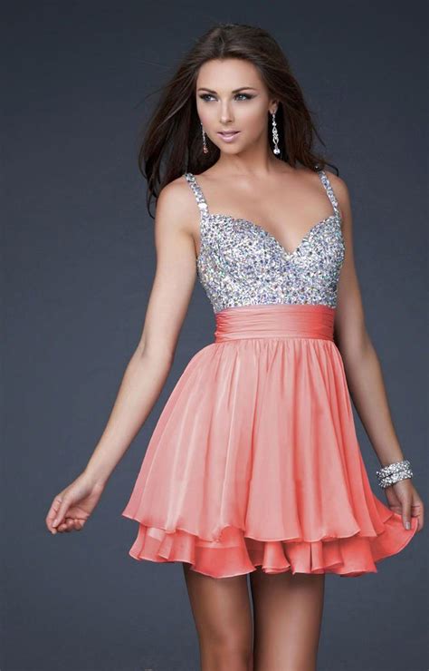 La Femme 16813 Bejeweled Short Chiffon Party Dress Couture Candy