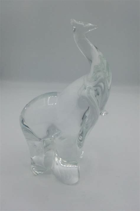 Vintage Clear Glass Elephant Figurine Paperweight Etsy