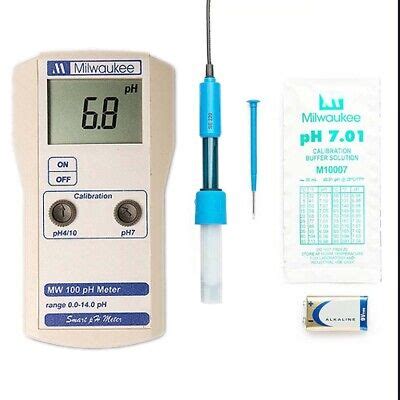 Milwaukee MW 100 Digital PH Meter W Calibration Solution 0 1