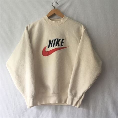 Vintage 90s Nike Crewneck Nice Cream Color With The Depop