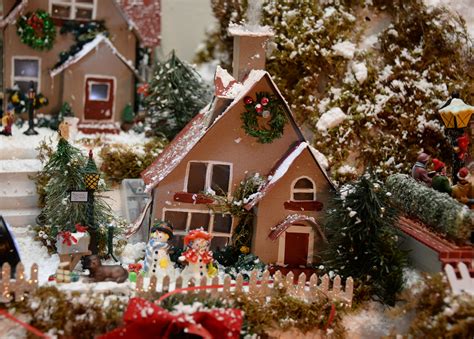 Christmas Village hand made cardboard homes