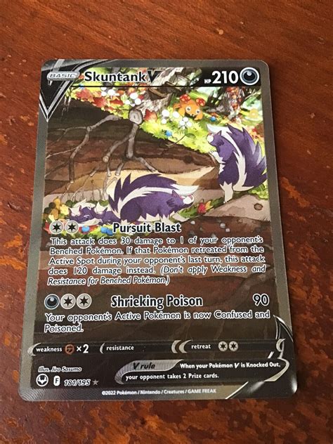 Pokemon Skuntank V Silver Tempest Ultra Rare Alternate Art