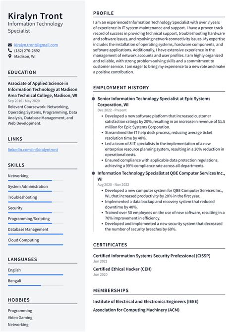 Apple Information Technology Specialist Resume Examples