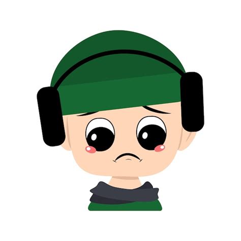 Premium Vector Avatar Of Child With Big Eyes And Sad Emotions