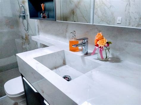 Pia Do Banheiro De Porcelanato - Pia de banheiro em porcelanato | Pias de banheiro, Banheiro de pedra ...