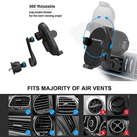 Sterlibox Magnetic Wireless Charging Car Phone Mount - Universal Car Phone Holder and Charger ...