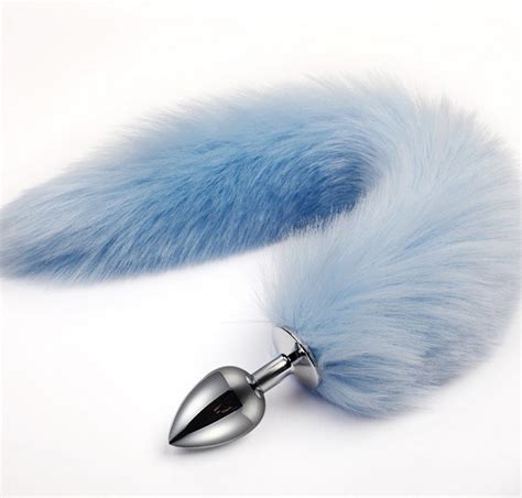 Cm Muticolor Artificial Fur Stainless Steel Fox Tail Anal Tail Set