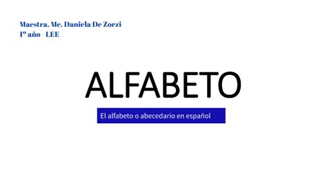 El alfabeto en español by Daniela De Zorzi on Prezi