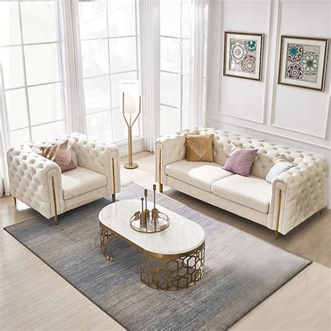 Taree Set Of 2 86 6 Modern White Leath Aire Upholstered Sofa Chair