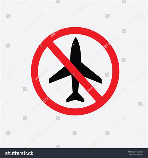 No Flying On White Backgroundprohibit Sign Stock Vector Royalty Free