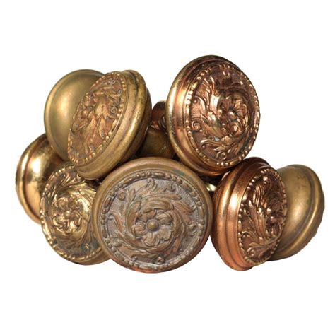 Sold Matching Antique Cast Bronze “arcola” Doorknob Sets By Barrows C 1900 Antique Hardware